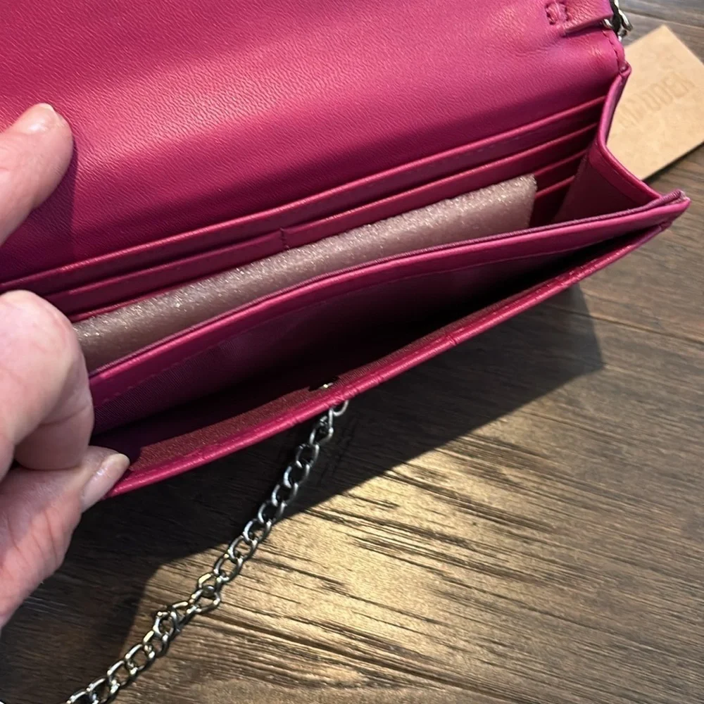 Steve Madden Crossbody/wristlet wallet,snap top,12 card/ID/bill/change removable